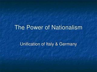 The Power of Nationalism