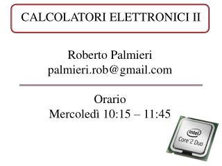 CALCOLATORI ELETTRONICI II