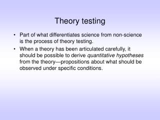 Theory testing