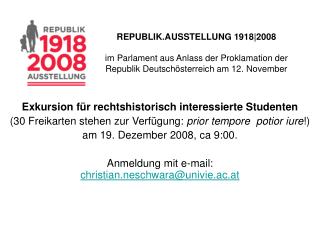 Exkursion für rechtshistorisch interessierte Studenten