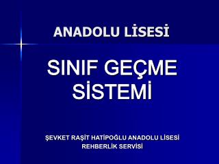 ANADOLU LİSESİ