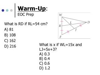 Warm-Up : EOC Prep