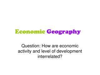 Economic Geography