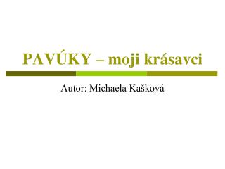 PAVÚKY – moji krásavci