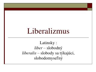 Liberalizmus