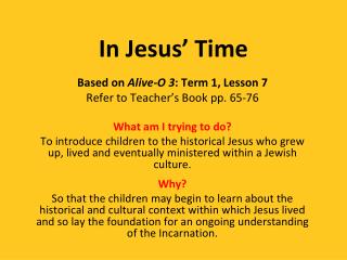 In Jesus’ Time