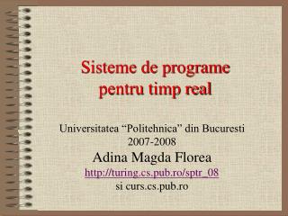 Sisteme de programe pentru timp real