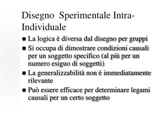 Disegno Sperimentale Intra-Individuale