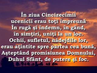 Deodată , din cer a venit un sunet fără de veste , Un trosnet puternic ,