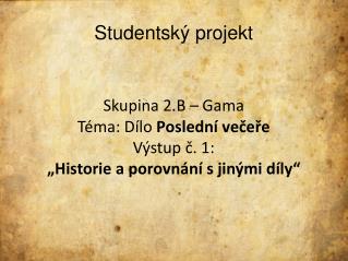 Studentský projekt