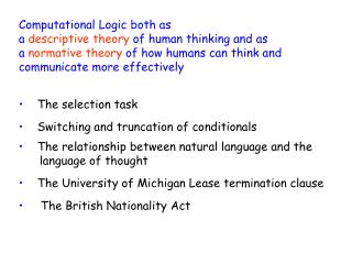 The selection task Switching and truncation of conditionals