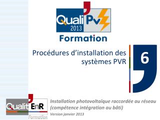 Procédures d’installation des systèmes PVR