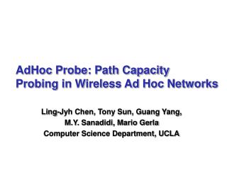 AdHoc Probe: Path Capacity Probing in Wireless Ad Hoc Networks