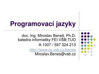 Programovac í jazyk y