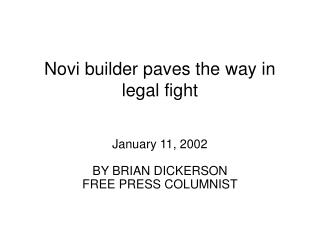 Novi builder paves the way in legal fight