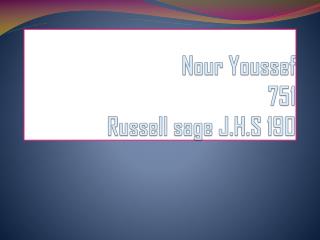 Nour Youssef 751 Russell sage J.H.S 190