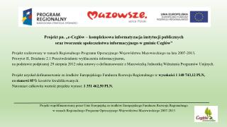 Projekt pn. „e-Cegłów – kompleksowa informatyzacja instytucji publicznych