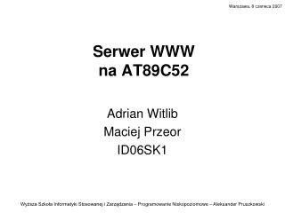 Serwer WWW na AT89C52