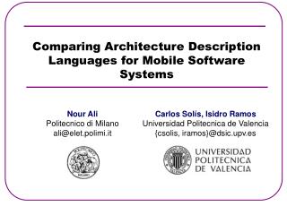 Comparing Architecture Description Languages for Mobile Software Systems