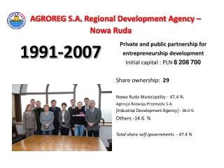 AGROREG S.A . Regional Development Agency – Nowa Ruda