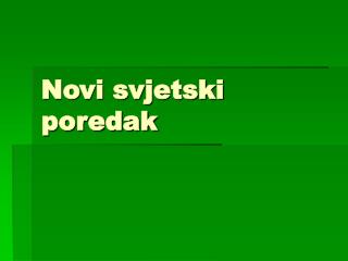 Novi svjetski poredak