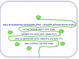 בקרת איכות ופעילות חלבונים - כחלק ממנגנונים הומיאוסטטיים בתא אפרת לינק- ליבמן- עירוניא’ מודיעין