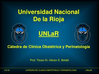 Universidad Nacional De la Rioja UNLaR Cátedra de Clínica Obstétrica y Perinatología