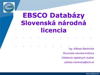 EBSCO Databázy Slovenská národná licencia