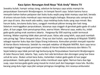 Kaca Spion: Renungan Andi Noya “Kick Andy” Metro TV