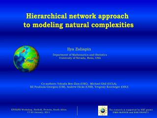Hierarchical network approach to modeling natural complexities