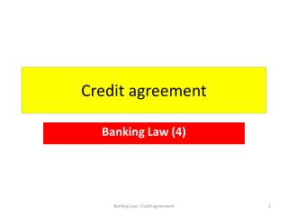 Credit agreement