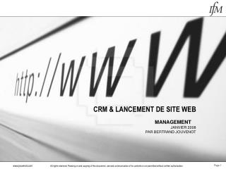 CRM &amp; LANCEMENT DE SITE WEB