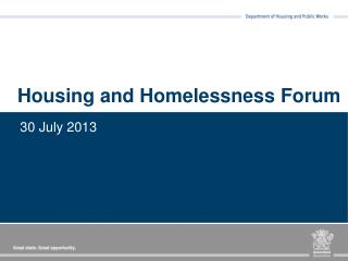 Housing and Homelessness Forum