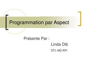 Programmation par Aspect
