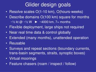 Glider design goals