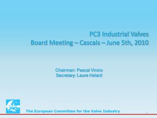 PC3 Industrial Valves Board Meeting – Cascais – June 5th, 2010