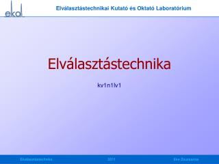 Elválasztástechnikai Kutató és Oktató Laboratórium