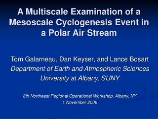 A Multiscale Examination of a Mesoscale Cyclogenesis Event in a Polar Air Stream
