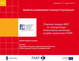 Finansowanie zwrotne działalności MSP - efekty badań