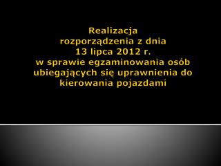 Rozporządzenia wykonawcze