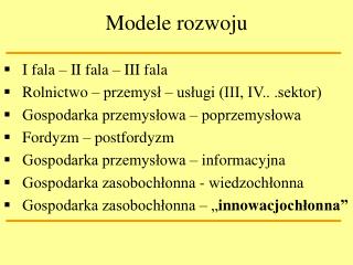 Modele rozwoju