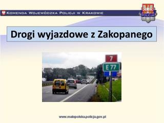 Drogi wyjazdowe z Zakopanego