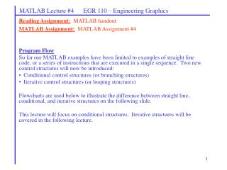 MATLAB Lecture #4 EGR 110 – Engineering Graphics