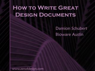 How to Write Great Design Documents