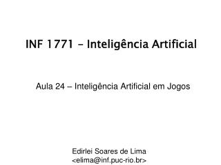 INF 1771 – Inteligência Artificial