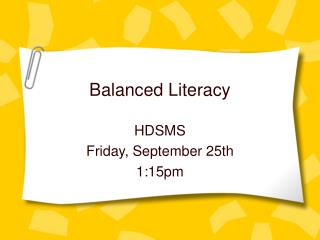 Balanced Literacy