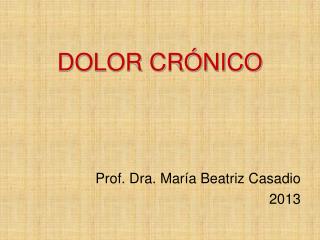DOLOR CRÓNICO