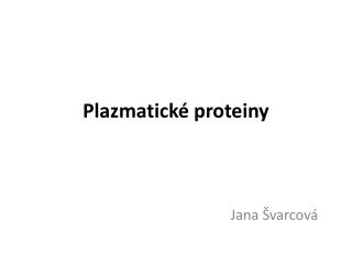 Plazmatické proteiny