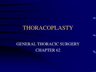 THORACOPLASTY