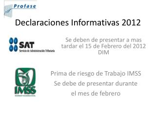 Declaraciones Informativas 2012